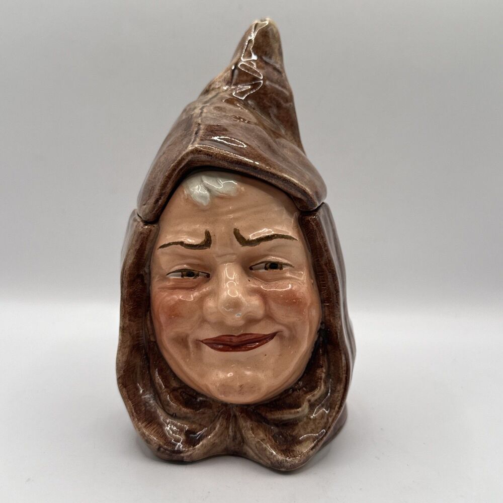 Majolica Monk Tobacco Jar Humidor Bernard Block 7" (As Found)